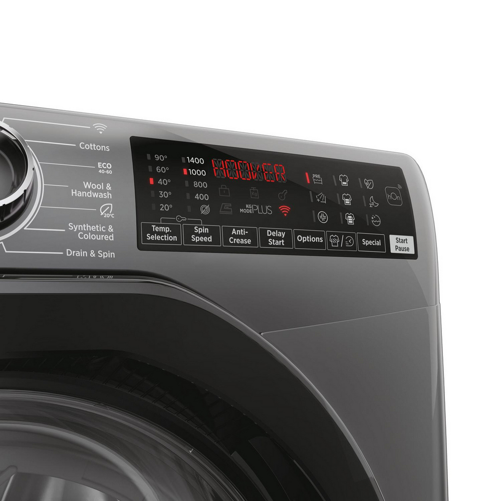 Hoover H3WPS496TAMBR68 H-Wash 350 9kg 1400 Spin Front Loading Washing Machine Graphite