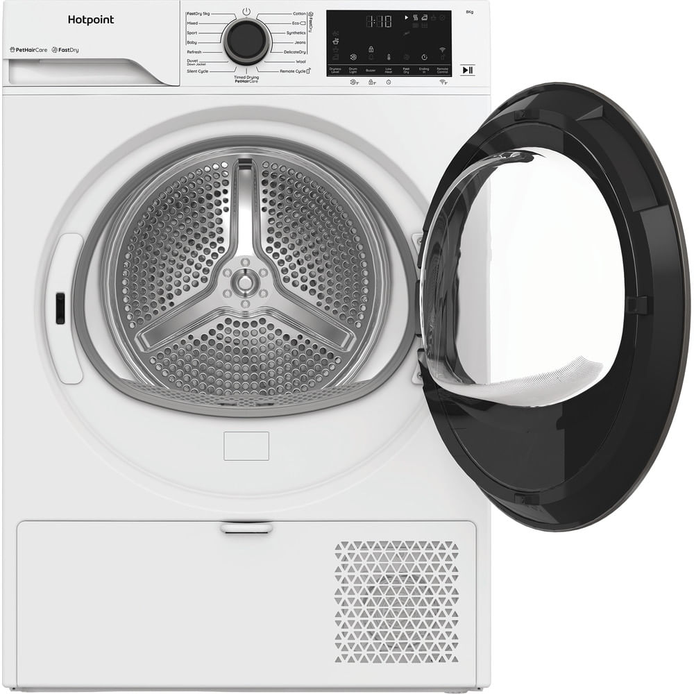 Hotpoint C HD 84M WBS UK 8kg Fabric Care Heat Pump Tumble Dryer with HomeWhiz White CHD84MWBSUK