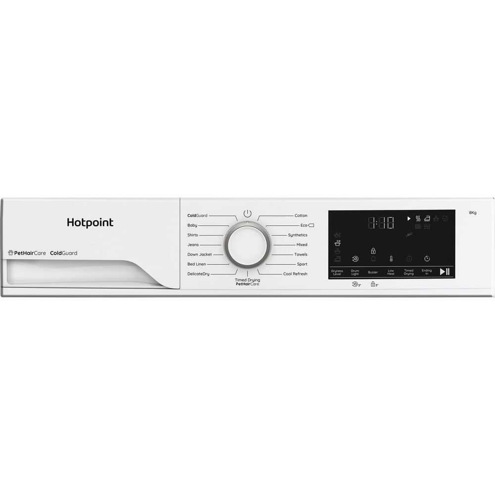 Hotpoint C HSD 82M WW UK 8kg Freestanding Heat Pump Tumble Dryer with PetHairCare White CHSD82MWWUK
