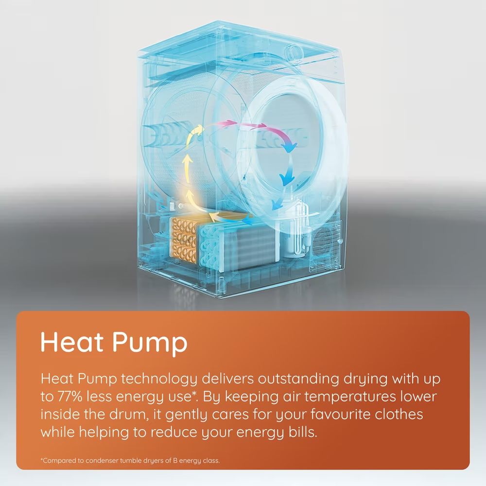 Hotpoint CHD94MBBSUK 9kg Heat Pump Tumble Dryer with HomeWhiz Black