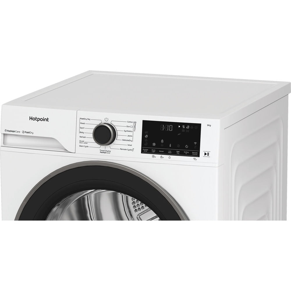 Hotpoint CHD94MWBSUK Freestanding 9kg Heat Pump Tumble Dryer with Fabric Care White