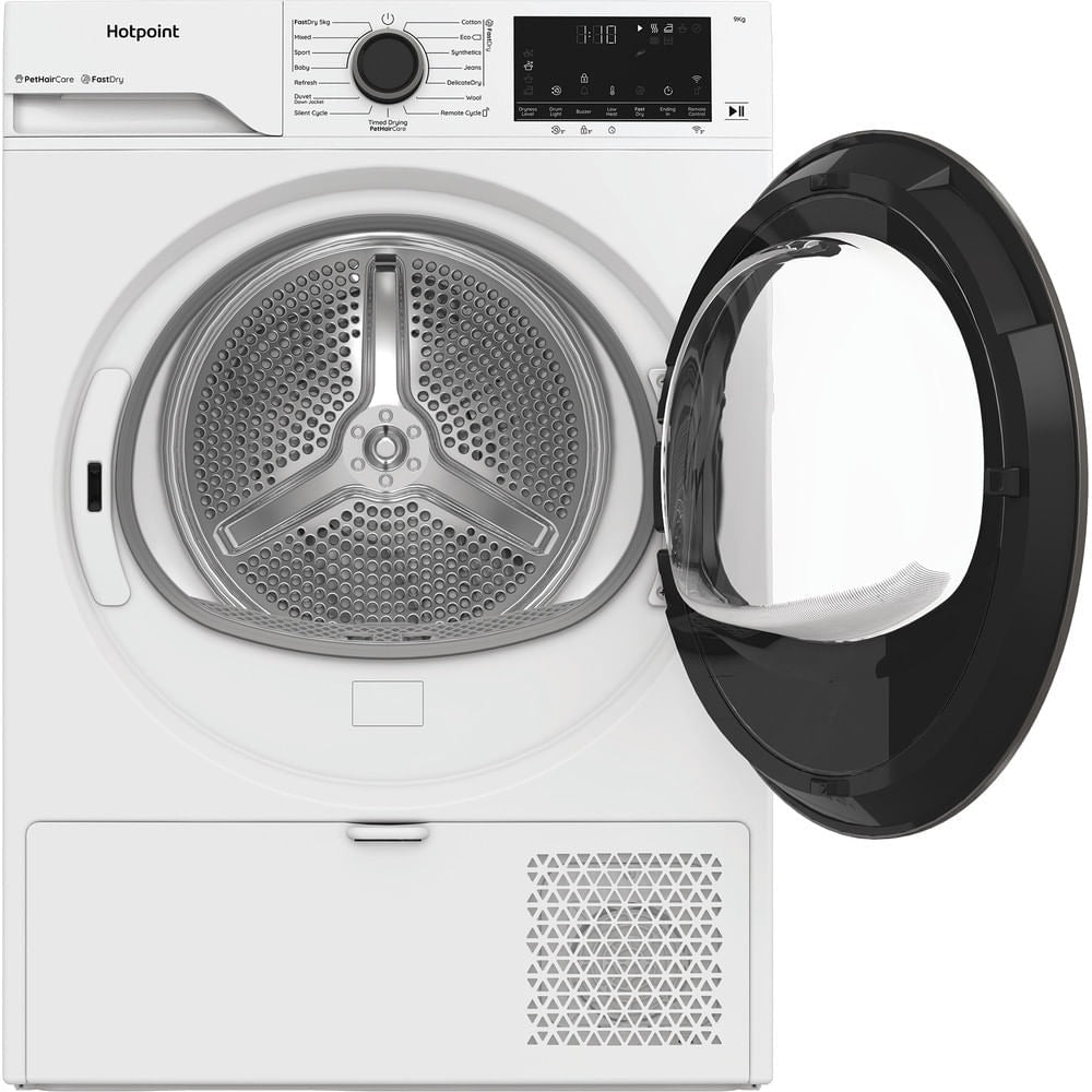 Hotpoint CHD94MWBSUK Freestanding 9kg Heat Pump Tumble Dryer with Fabric Care White