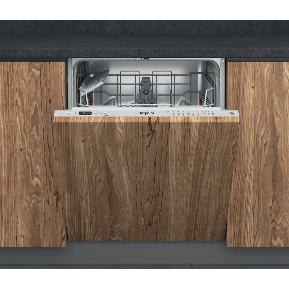 Hotpoint H2I HD526 UK Integrated Full Size Dishwasher 14 Place Settings with Rapid Wash Silver H2IHD526
