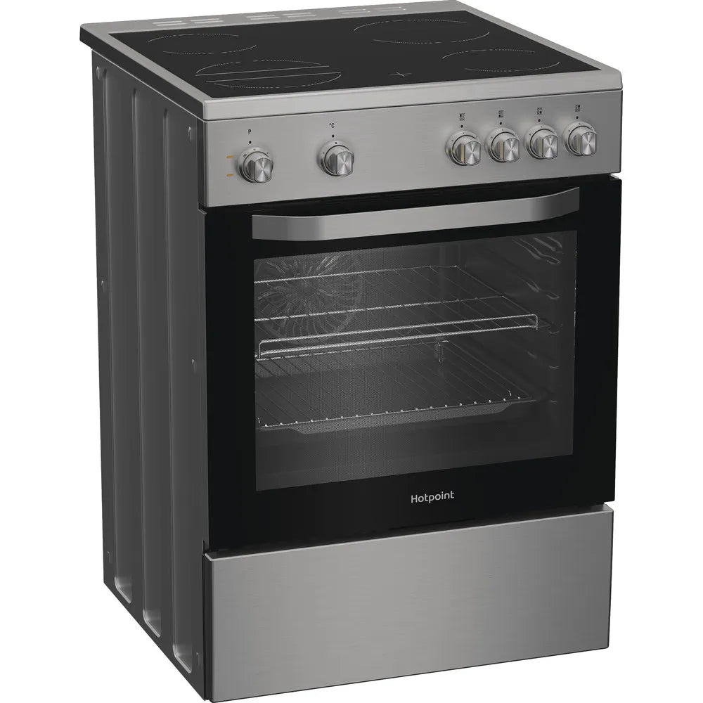 Hotpoint H6V5KMXUK 60cm Electric Single Cooker with Ceramic Hob Stainless Steel