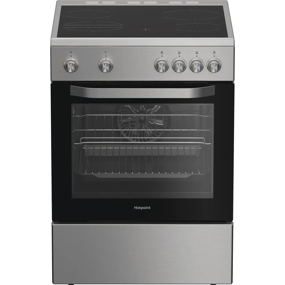 Hotpoint H6V5KMXUK 60cm Electric Single Cooker with Ceramic Hob Stainless Steel