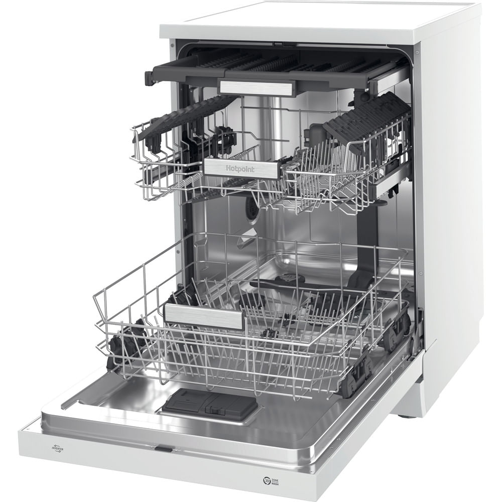 Hotpoint H7F HS41 UK Freestanding Full Size Dishwasher 15 Place Settings with Maxi Space White H7FHS41