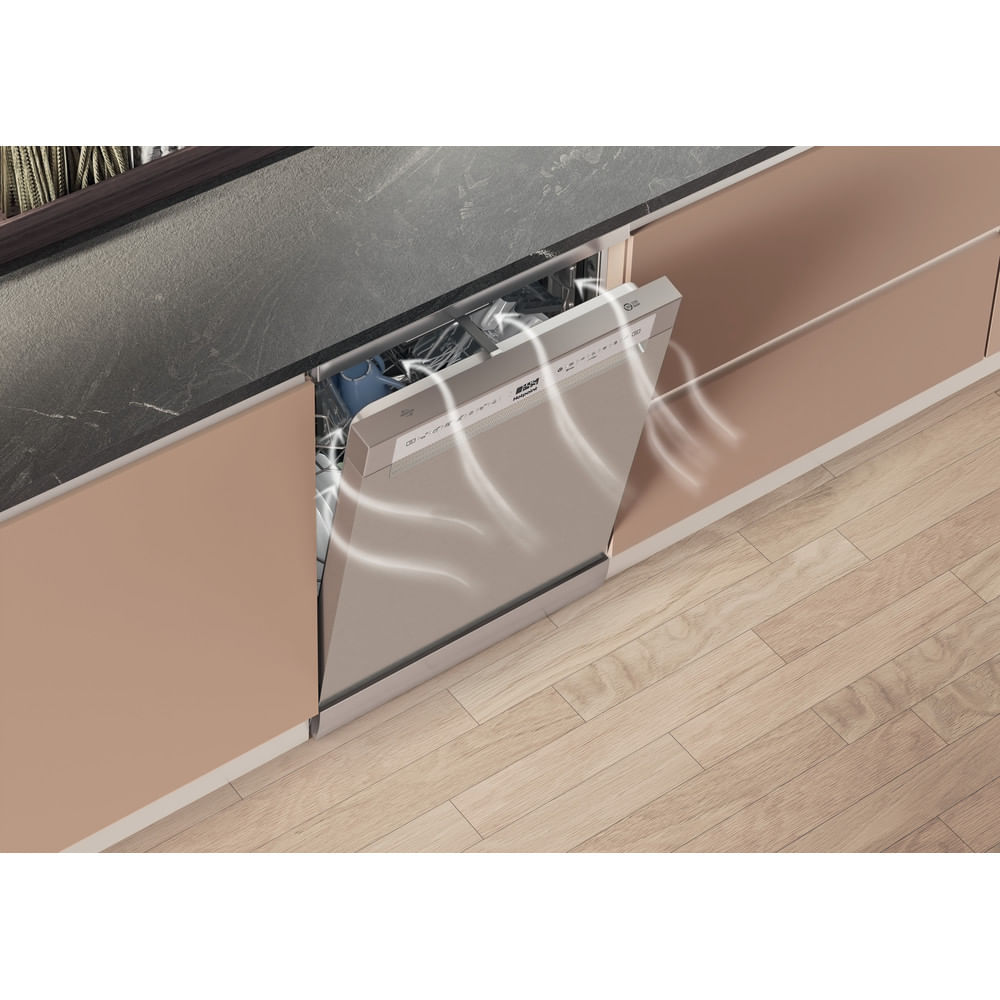 Hotpoint H7F HS51 X UK Freestanding Full Size Dishwasher 15 Place Settings with Maxi Space Inox H7FHS51X