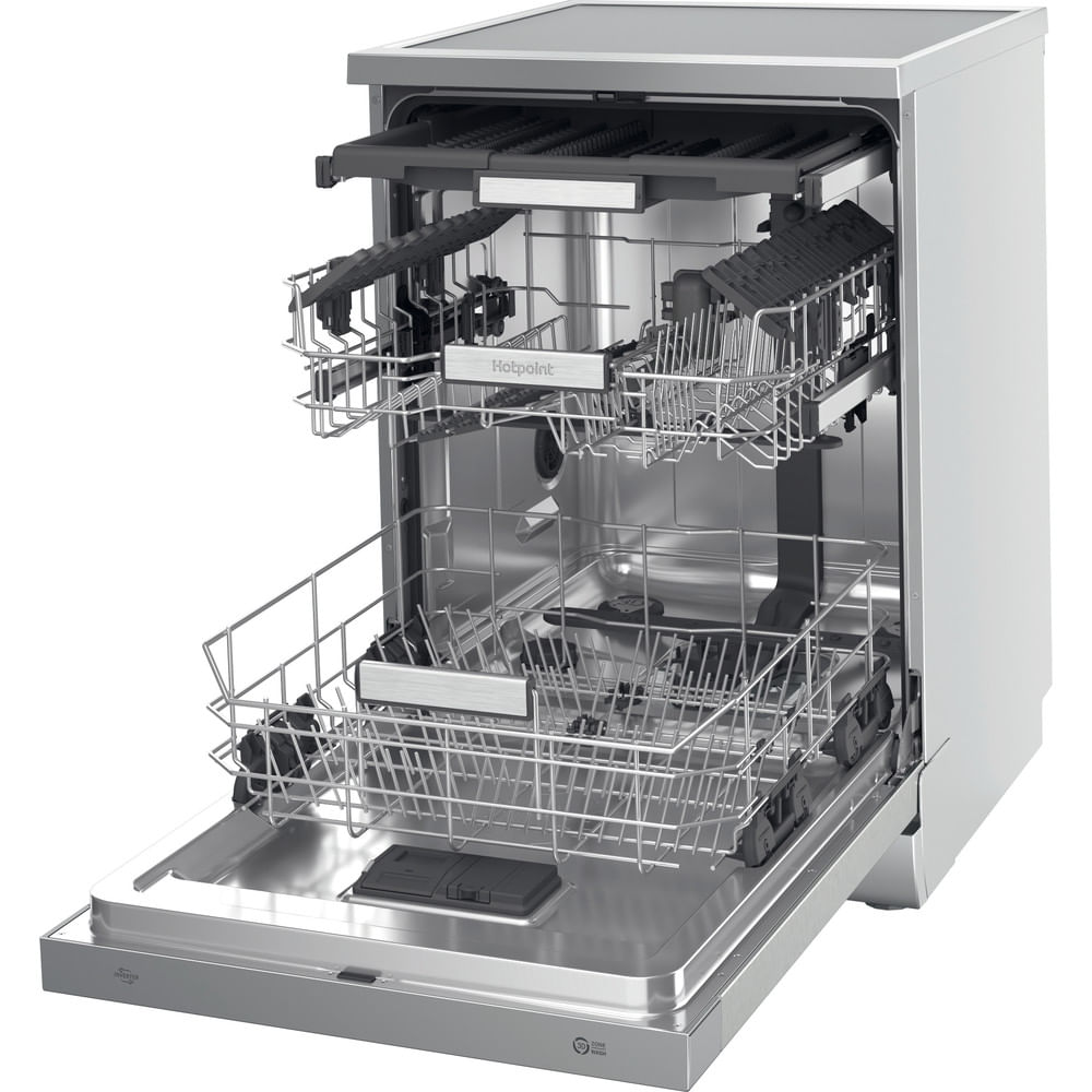 Hotpoint H7F HS51 X UK Freestanding Full Size Dishwasher 15 Place Settings with Maxi Space Inox H7FHS51X