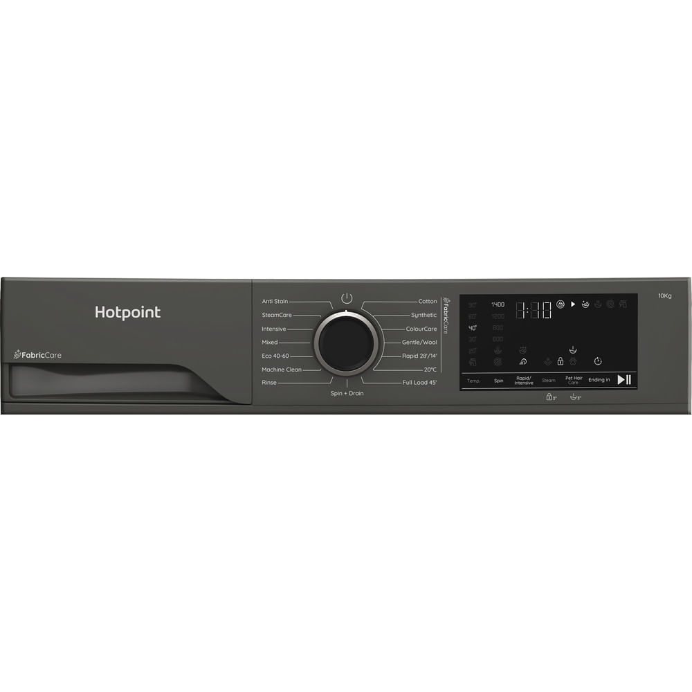 Hotpoint HB 103G CARE UK Freestanding 10kg 1400rpm Washing Machine with PetHairCare Grey HB103GCAREUK