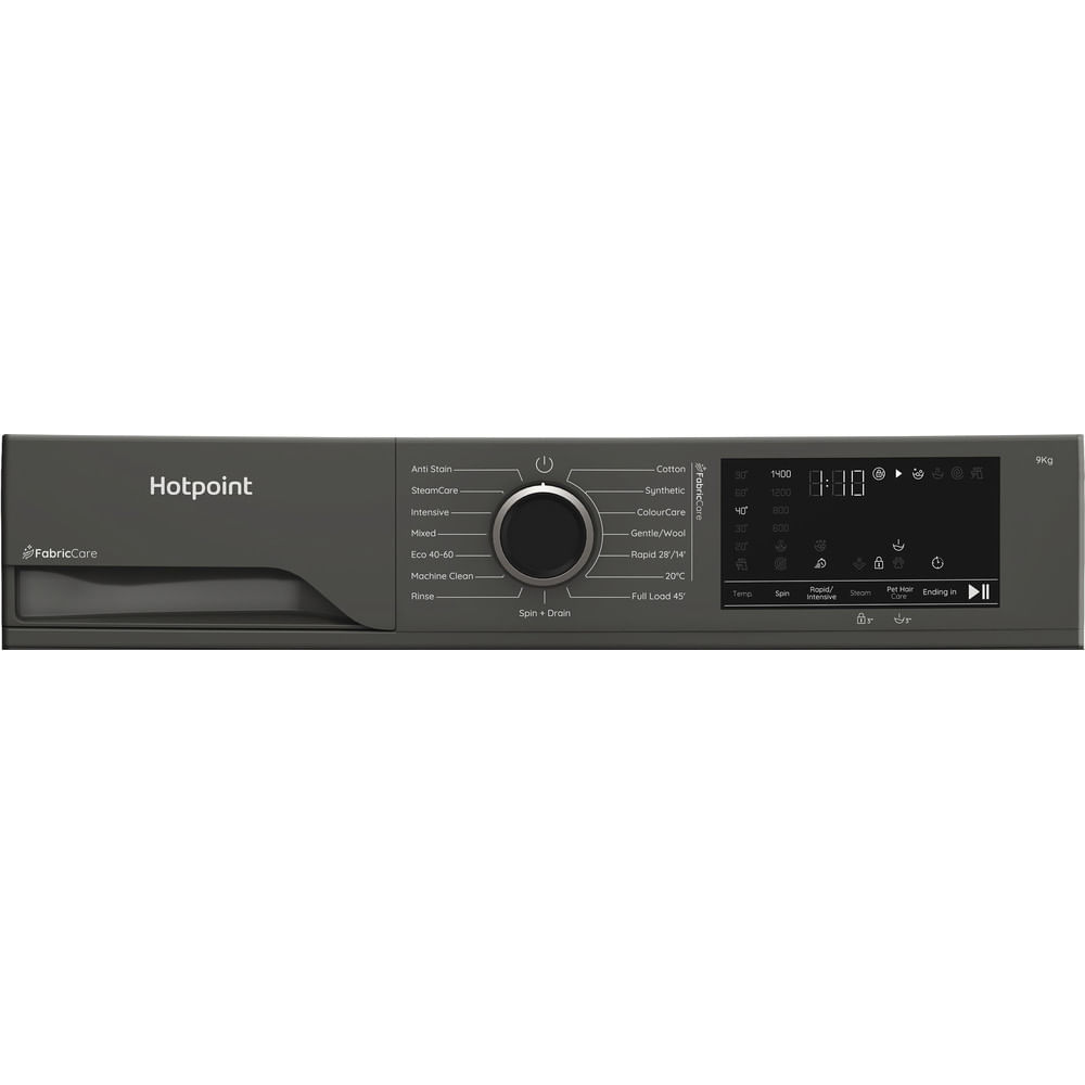 Hotpoint HB 93G CARE UK Freestanding 9kg 1400rpm Washing Machine with PetHairCare Grey HB93GCAREUK