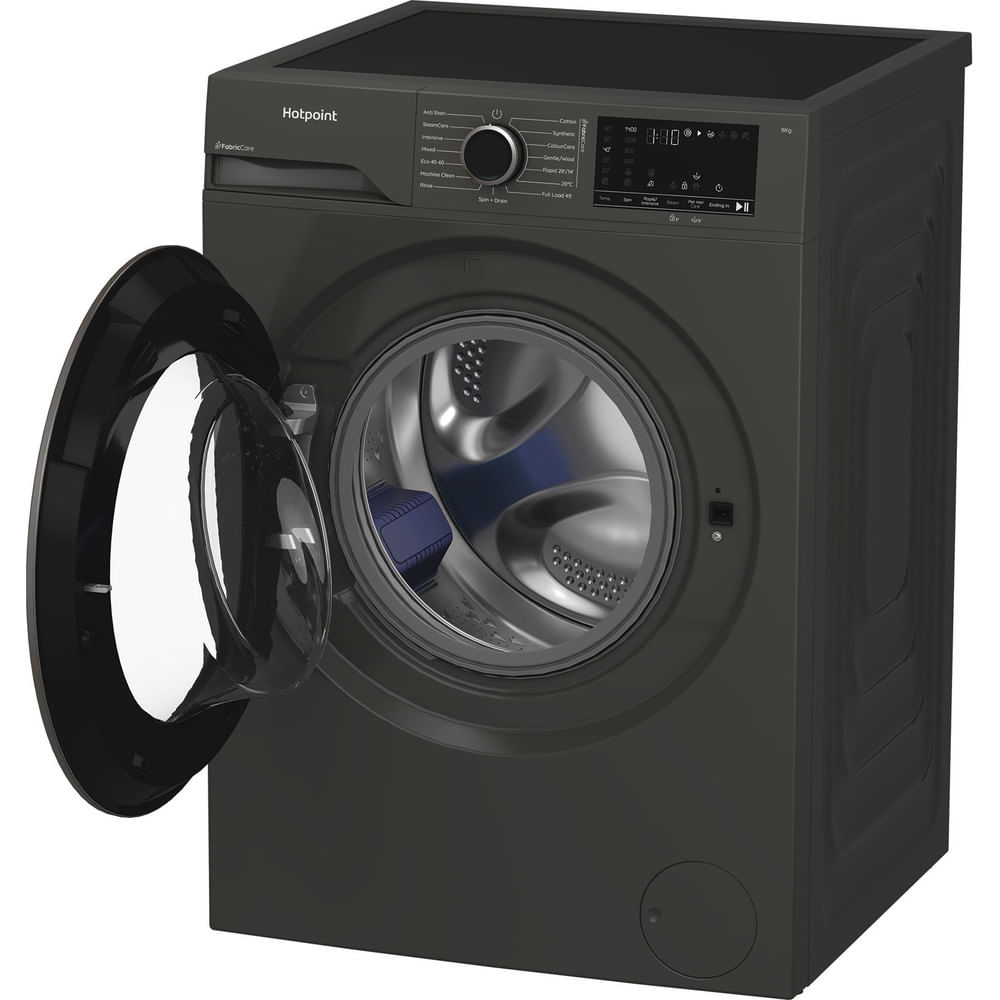Hotpoint HB 93G CARE UK Freestanding 9kg 1400rpm Washing Machine with PetHairCare Grey HB93GCAREUK