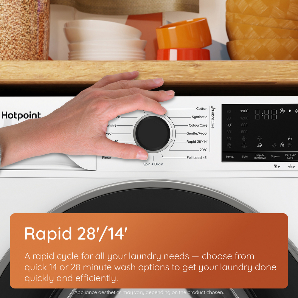 Hotpoint HBWH93CAREUK 9kg 1400 spin Freestanding Washing Machine White