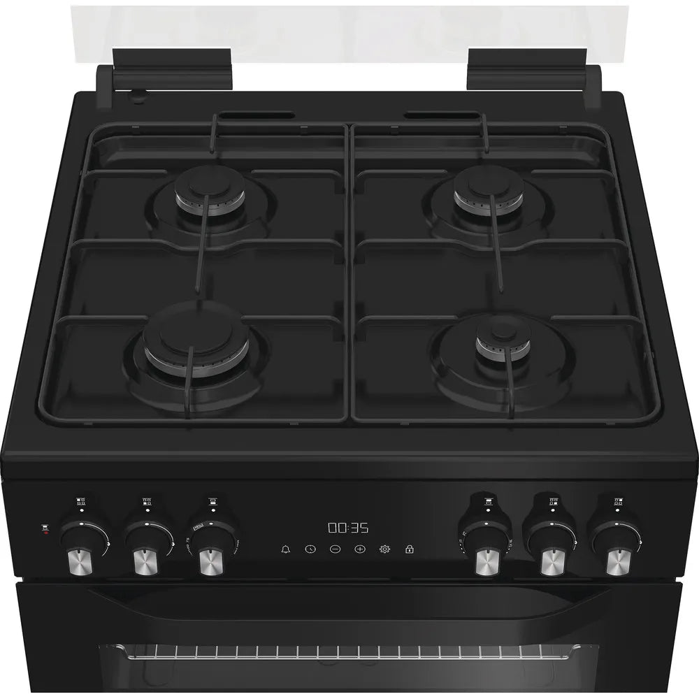 Hotpoint HDD6GDC2B1 60cm Dual Fuel Double Cooker with Glass Lid Black