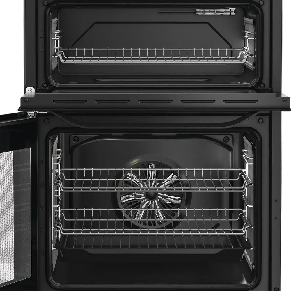 Hotpoint HDD6GDC2B1 60cm Dual Fuel Double Cooker with Glass Lid Black