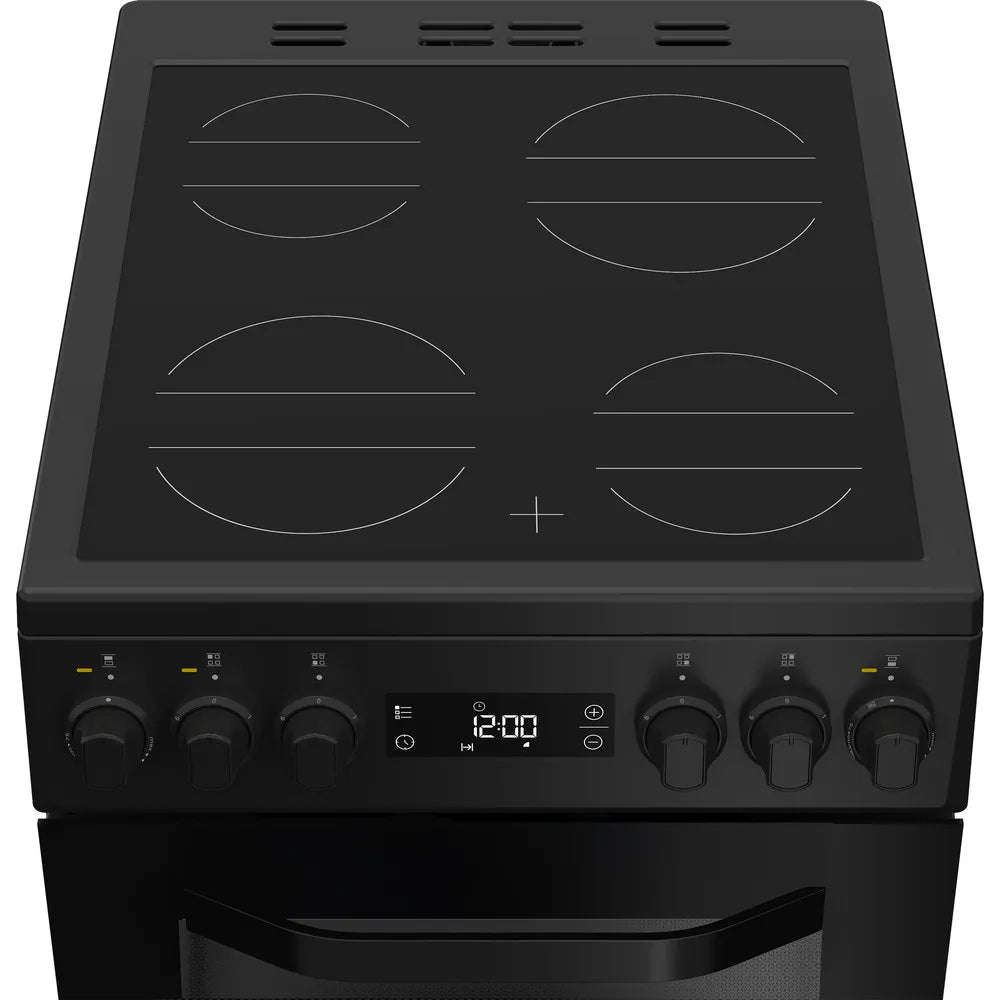 Hotpoint HDE5VDCB 50cm Electric Double Cooker with Ceramic Hob Black