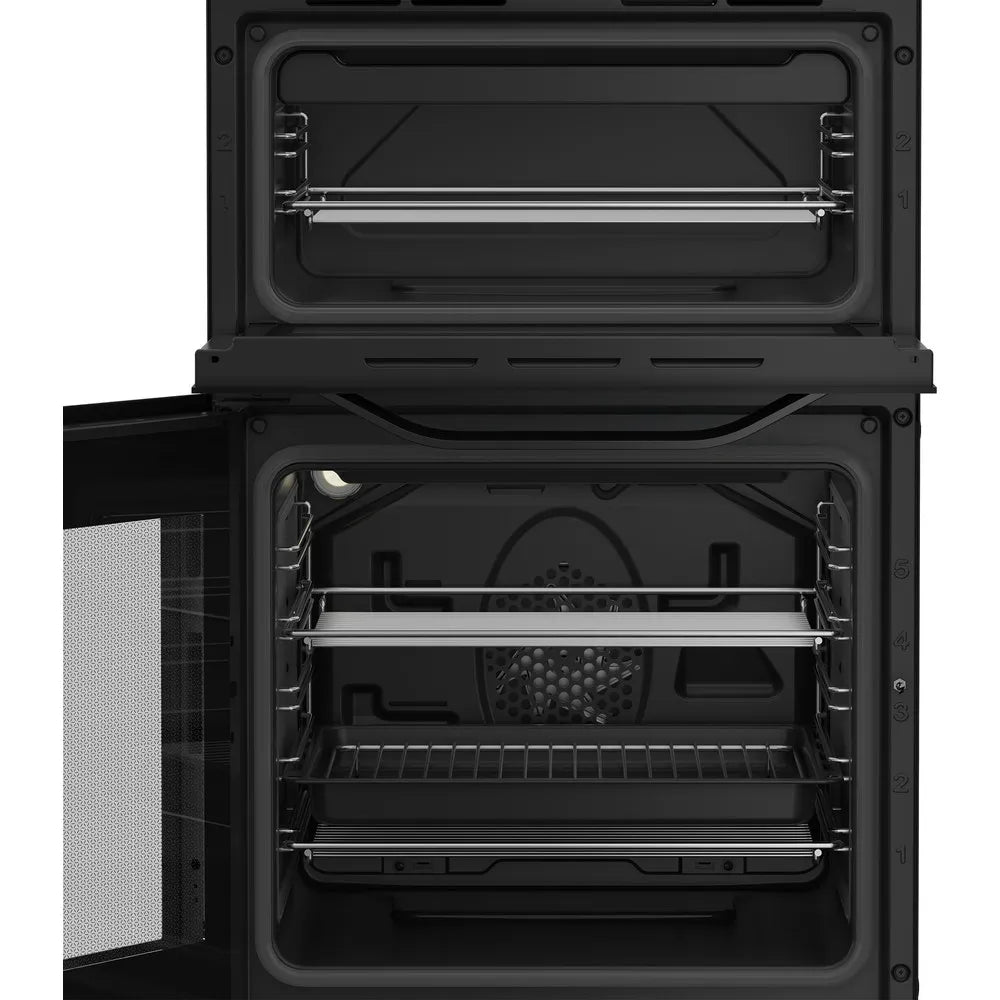 Hotpoint HDE5VDCB 50cm Electric Double Cooker with Ceramic Hob Black