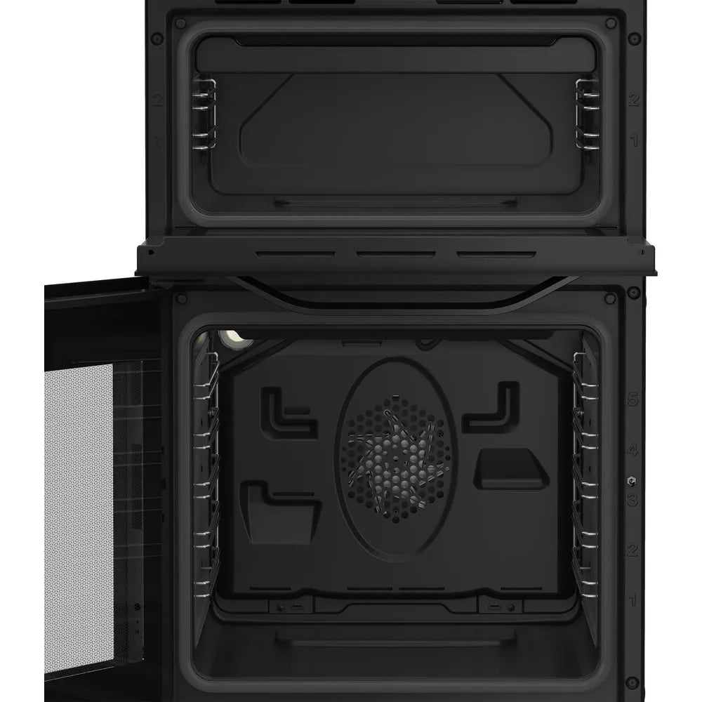 Hotpoint HDE5VDCB 50cm Electric Double Cooker with Ceramic Hob Black
