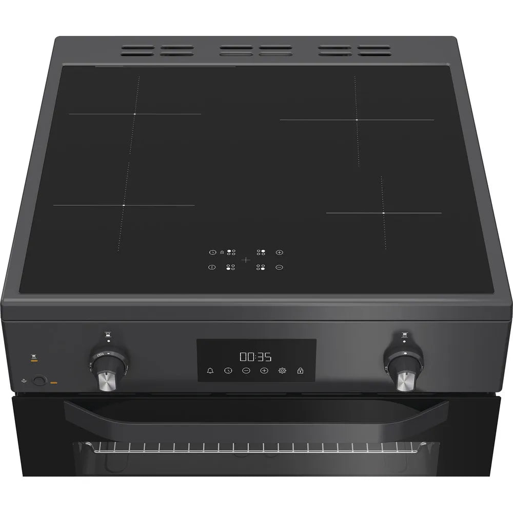 Hotpoint HDE6IDC2SA 60cm Electric Double Cooker With Induction Hob Anthracite