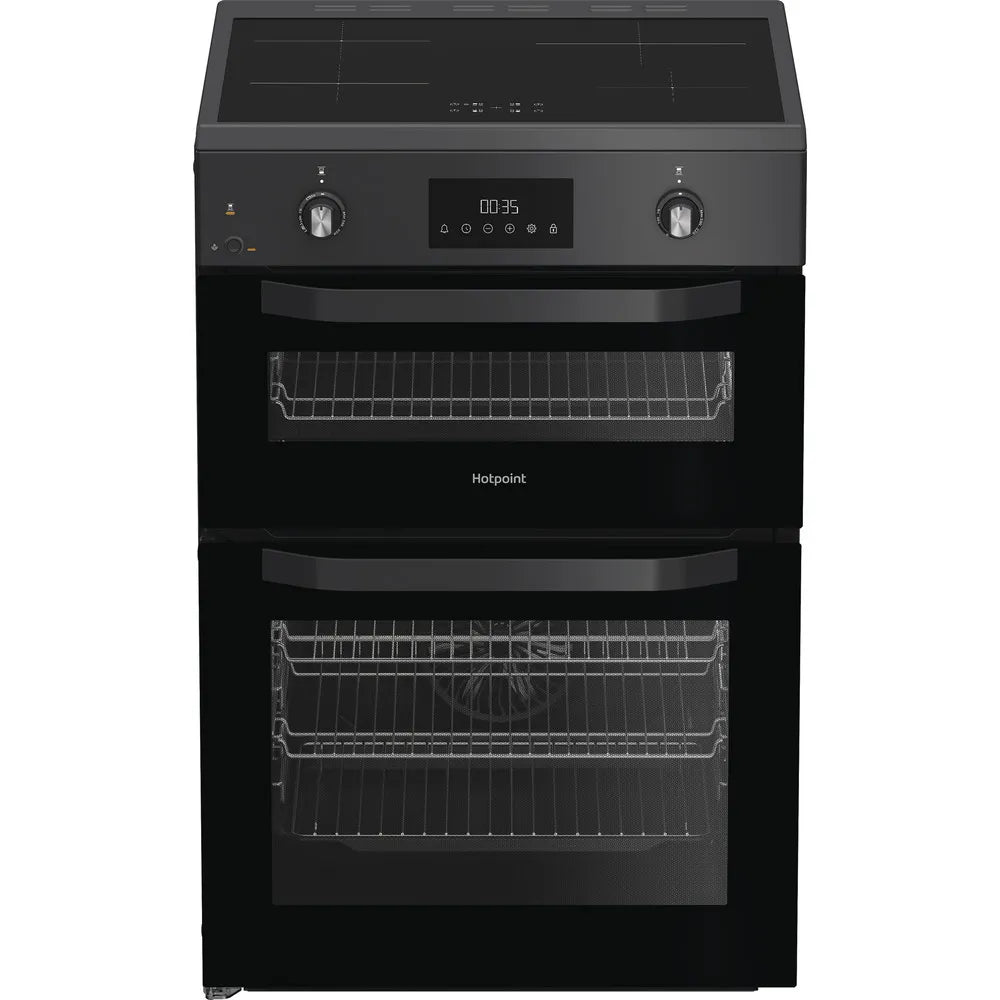 Hotpoint HDE6IDC2SA 60cm Electric Double Cooker With Induction Hob Anthracite