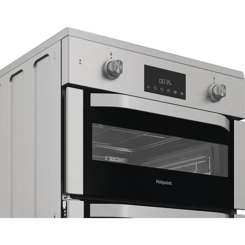 Hotpoint HDE6IDC2X 60cm Electric Double Cooker with Induction Hob Stainless Steel
