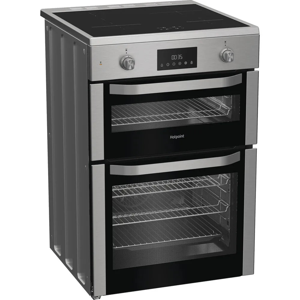 Hotpoint HDE6IDC2X 60cm Electric Double Cooker with Induction Hob Stainless Steel