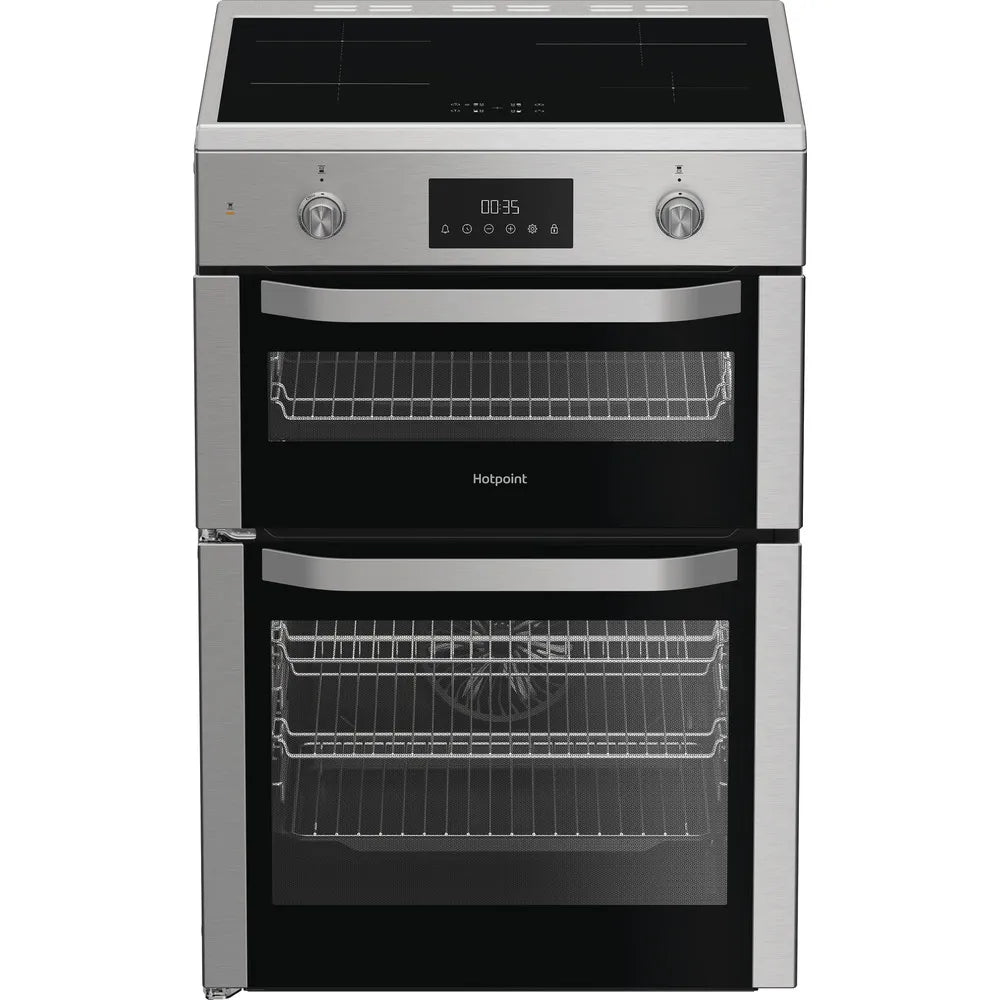 Hotpoint HDE6IDC2X 60cm Electric Double Cooker with Induction Hob Stainless Steel