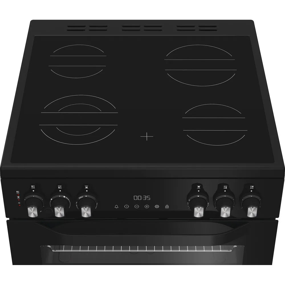 Hotpoint HDE6VDCASB1 60cm Electric Double Cooker With Induction Hob and Air Fry Black