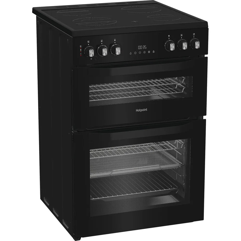 Hotpoint HDE6VDCASB1 60cm Electric Double Cooker With Induction Hob and Air Fry Black