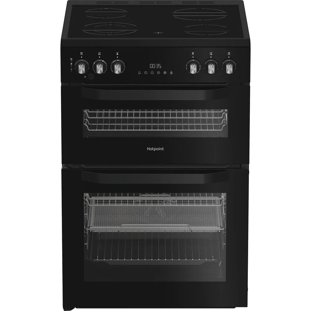 Hotpoint HDE6VDCASB1 60cm Electric Double Cooker With Induction Hob and Air Fry Black