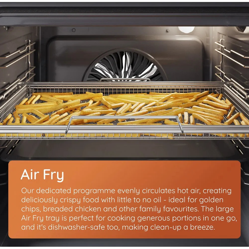 Hotpoint HDE6VDCASX 60cm Electric Double Cooker With Ceramic Hob and Air Fry Stainless Steel