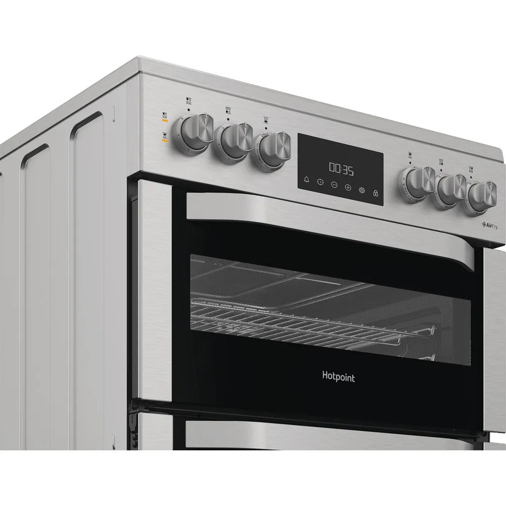 Hotpoint HDE6VDCAX 60cm Electric Double Cooker with Air Fry Stainless Steel