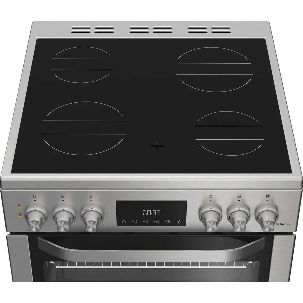 Hotpoint HDE6VDCAX 60cm Electric Double Cooker with Air Fry Stainless Steel
