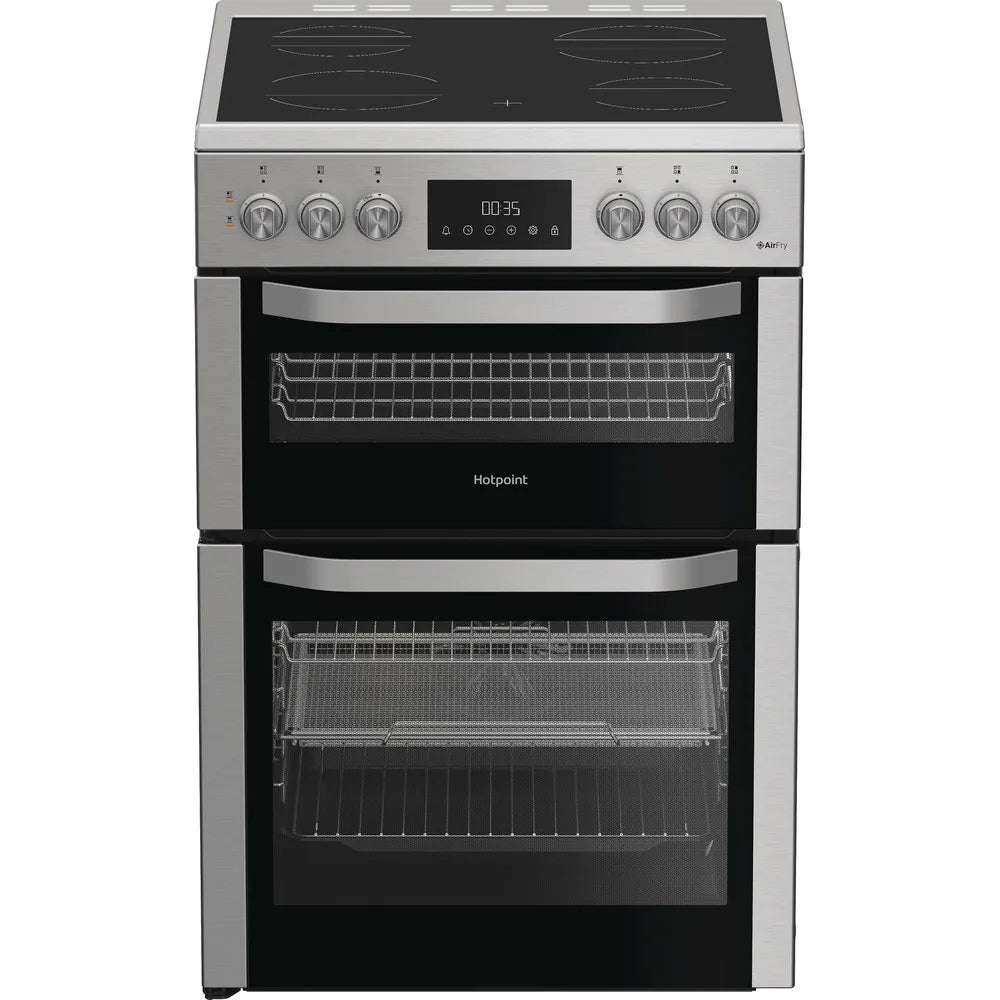 Hotpoint HDE6VDCAX 60cm Electric Double Cooker with Air Fry Stainless Steel