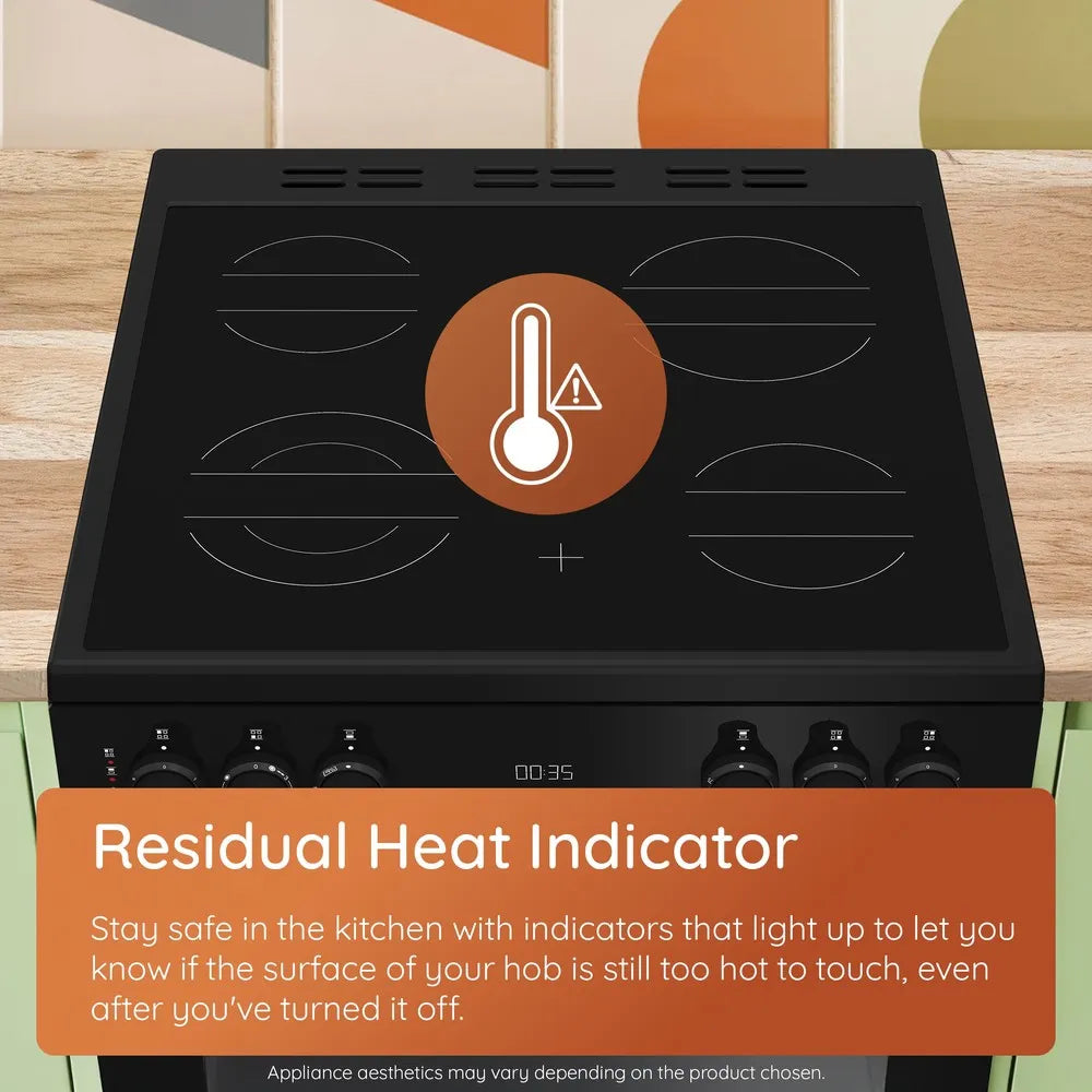 Hotpoint HDE6VDW 60cm Electric Double Cooker with Induction Hob White