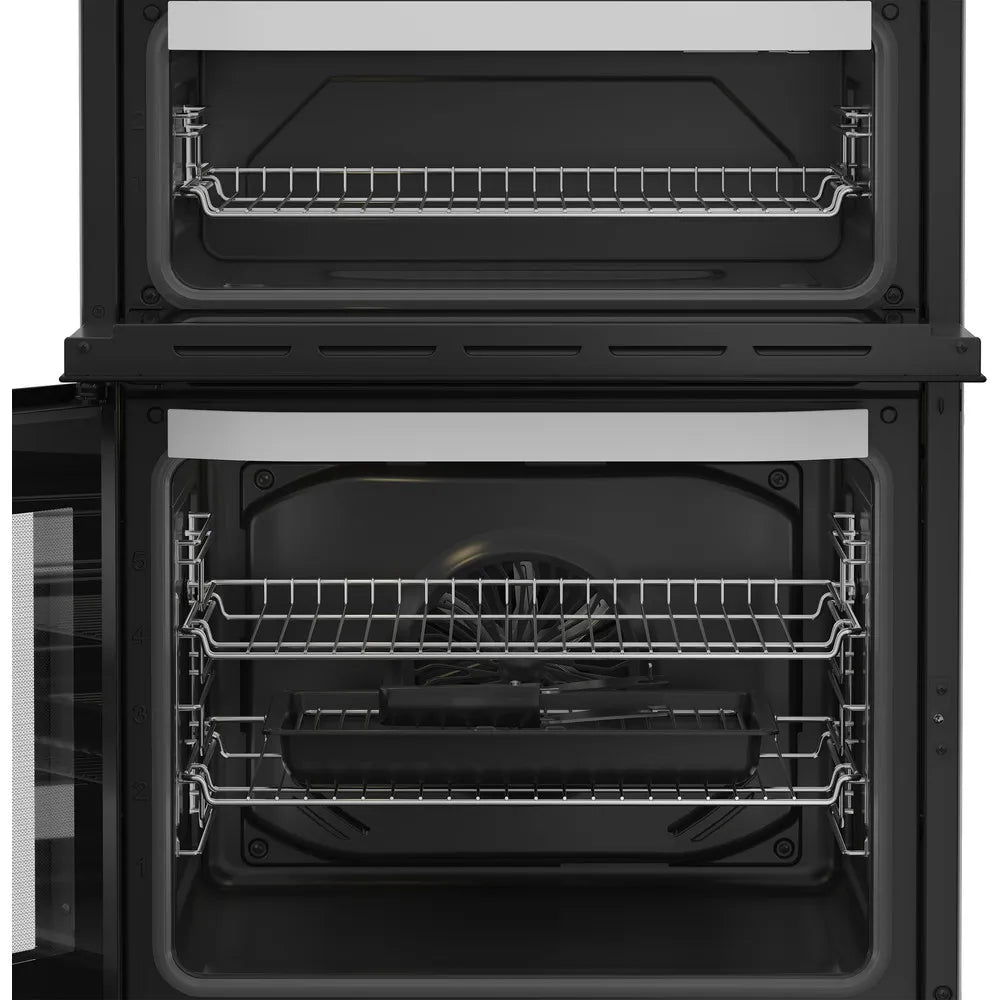 Hotpoint HDE6VDW 60cm Electric Double Cooker with Induction Hob White