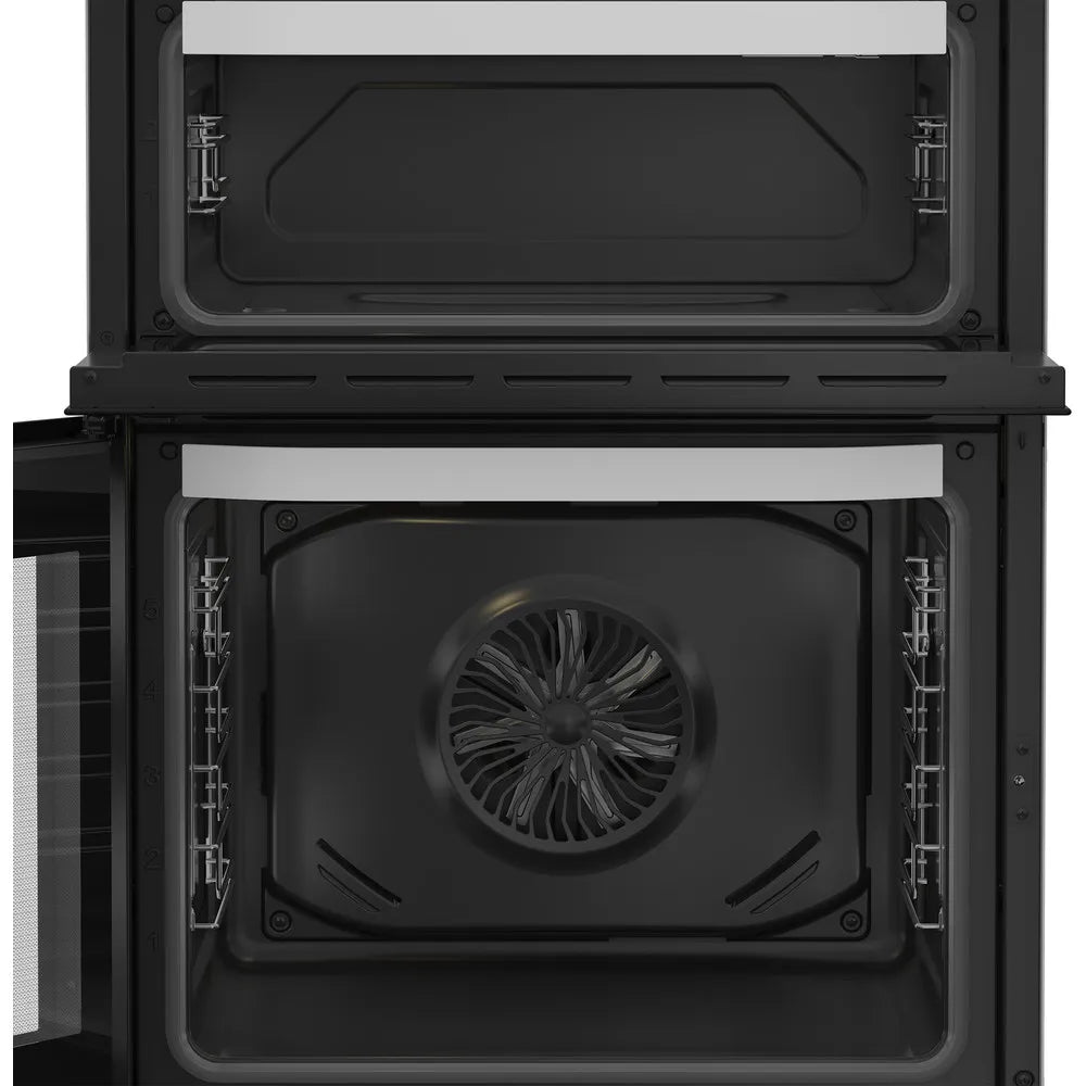Hotpoint HDE6VDW 60cm Electric Double Cooker with Induction Hob White