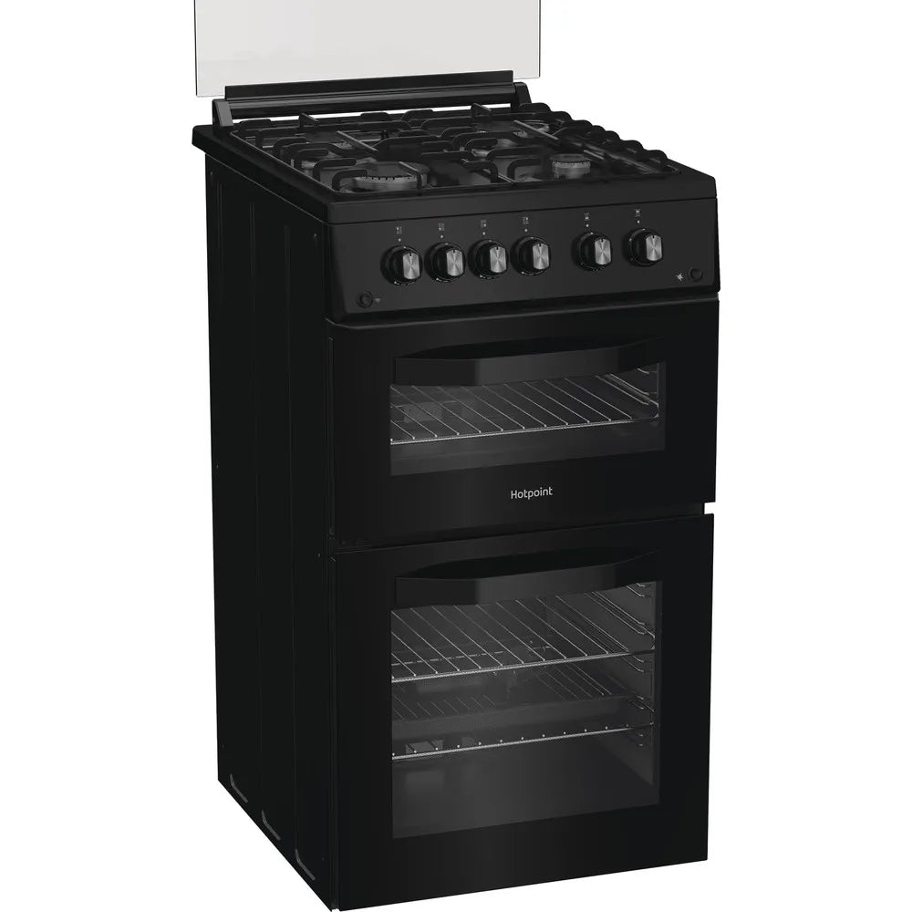 Hotpoint HDG5GCB 50cm Gas Double Cooker Black