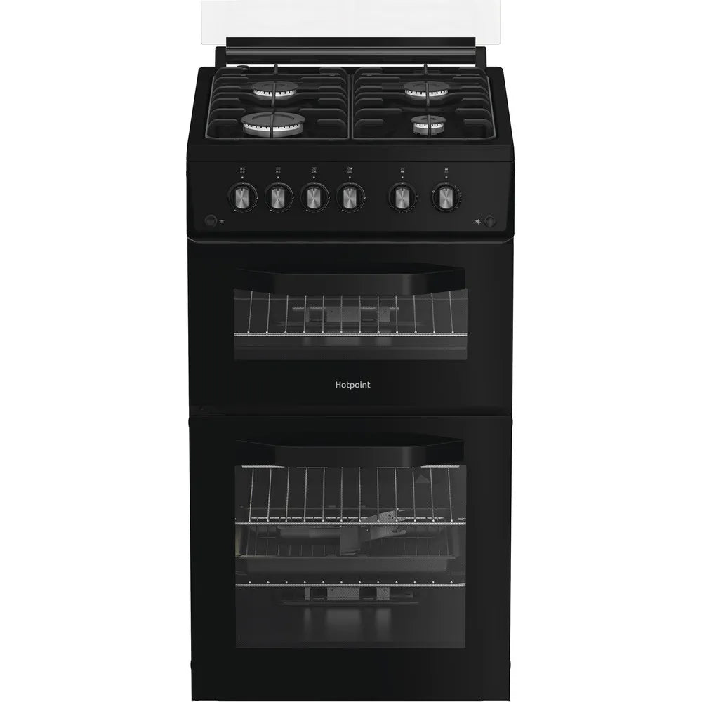 Hotpoint HDG5GCB 50cm Gas Double Cooker Black