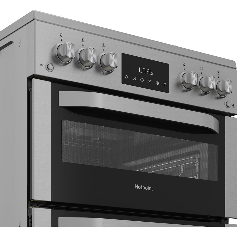 Hotpoint HDG6GDCX Freestanding Gas Cooker With Double Oven Stainless Steel