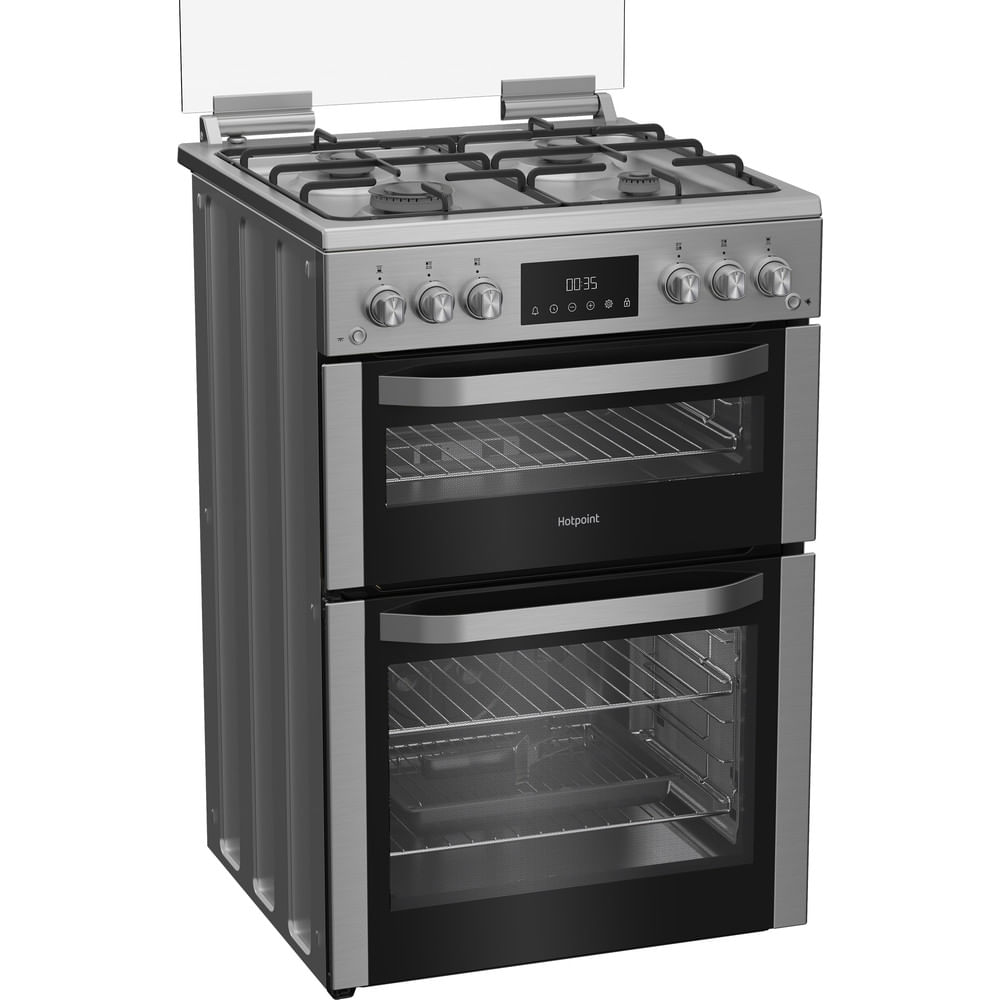 Hotpoint HDG6GDCX Freestanding Gas Cooker With Double Oven Stainless Steel