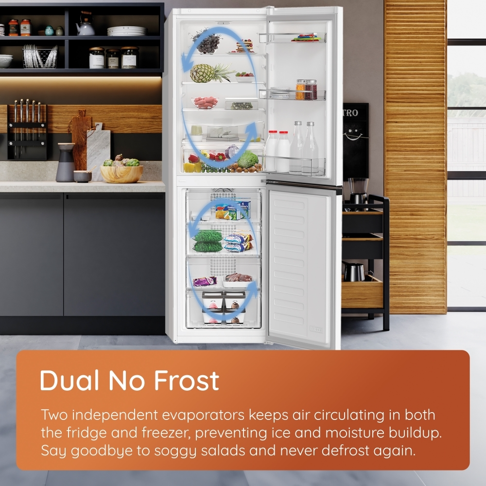 Hotpoint HPK 26403 W4UK Freestanding Dual No Frost 70/30 Fridge Freezer with Even Flow White HPK26403W4UK
