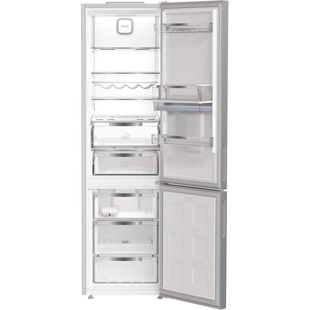 Hotpoint HPK 26403W XP5UK Freestanding Dual No Frost 70/30 Fridge Freezer with Even Flow Brushed Steel HPK26403WXP5UK