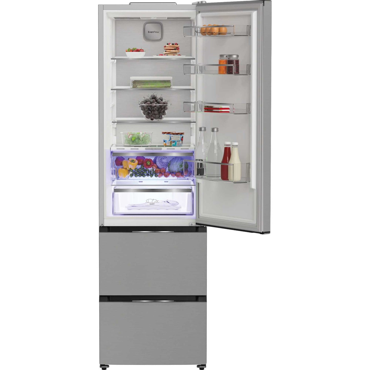 Hotpoint HPKF5351XP4UK Dual No Frost Freestanding Fridge Freezer with Even Flow Inox