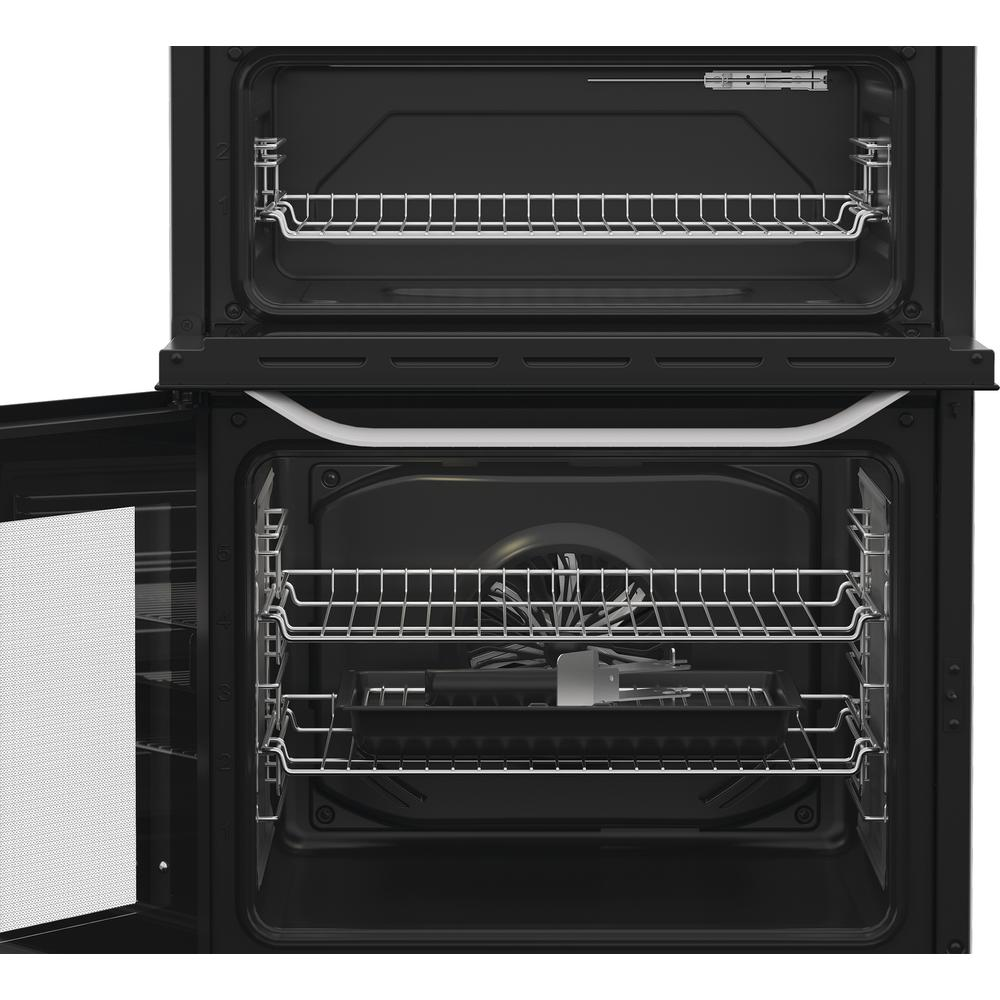 Hotpoint HTE6VDCW 60cm Electric Twin Cooker with Multiflow White