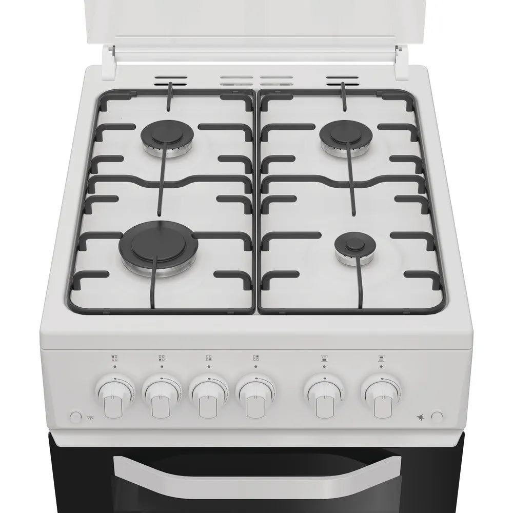 Hotpoint HTG5GCWL 50cm Gas Twin Cooker with Glass Lid White