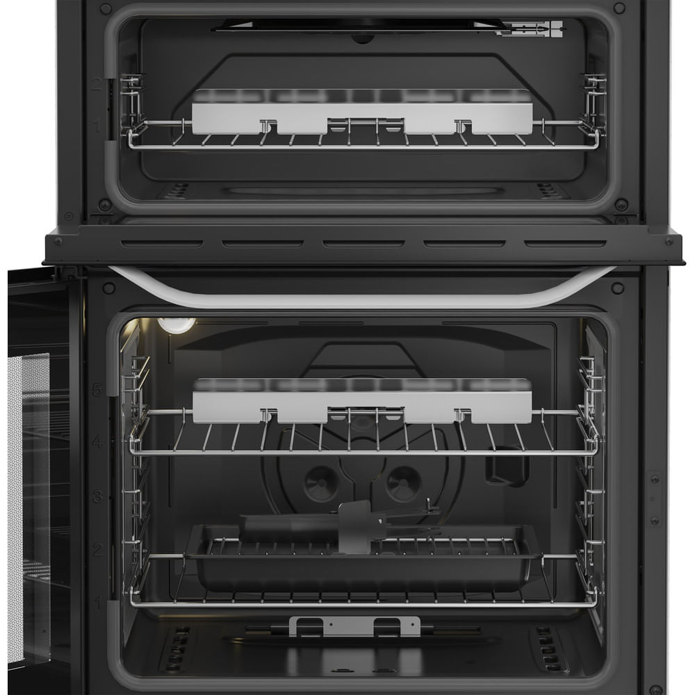 Hotpoint HTG6GDCW Freestanding 60cm Gas Twin Cooker with Glass Lid White
