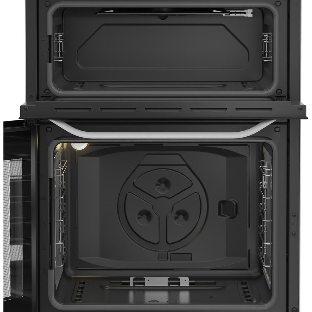 Hotpoint HTG6GDCW Freestanding 60cm Gas Twin Cooker with Glass Lid White