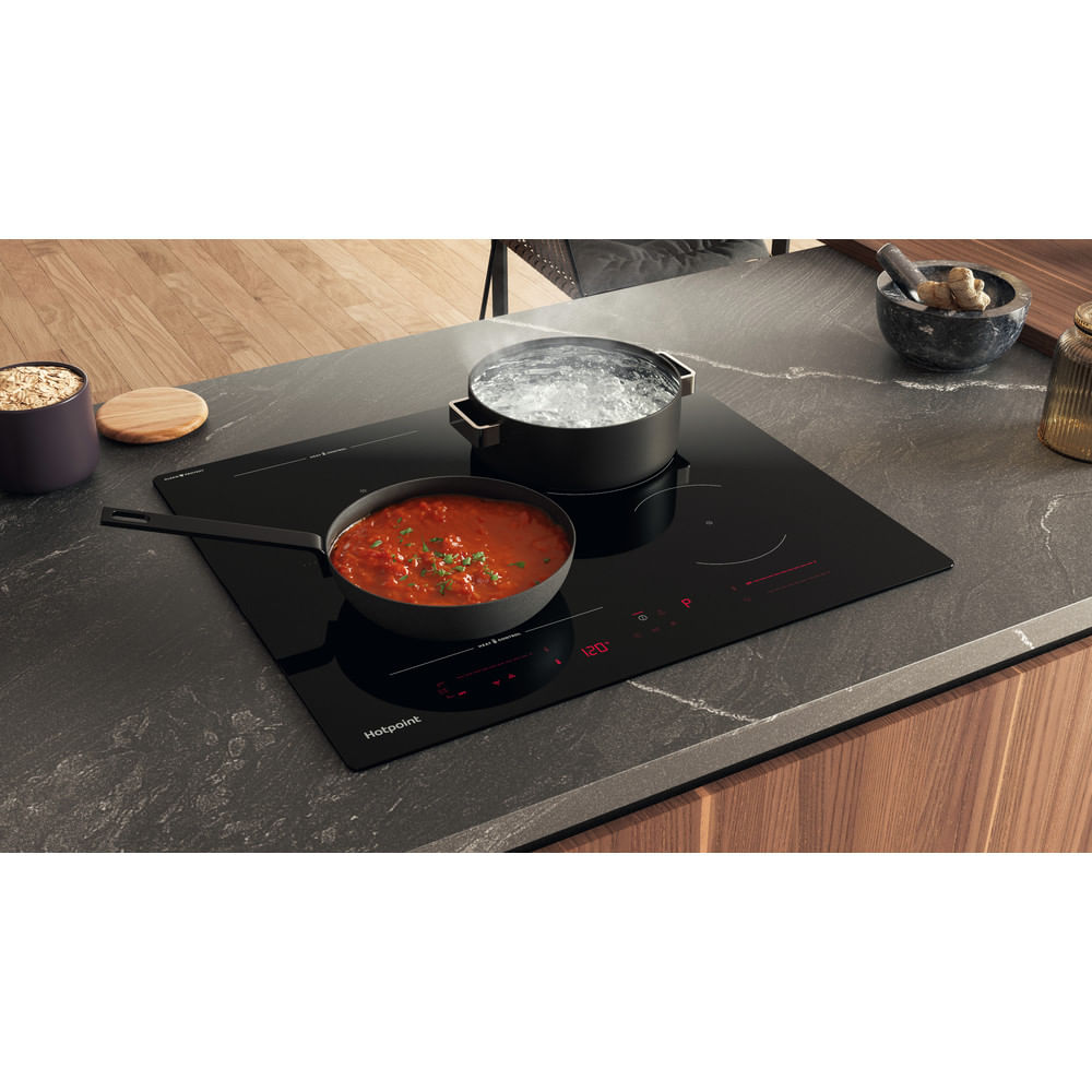 Hotpoint HTX6014DCF 60cm Induction Hob With HeatControl Black