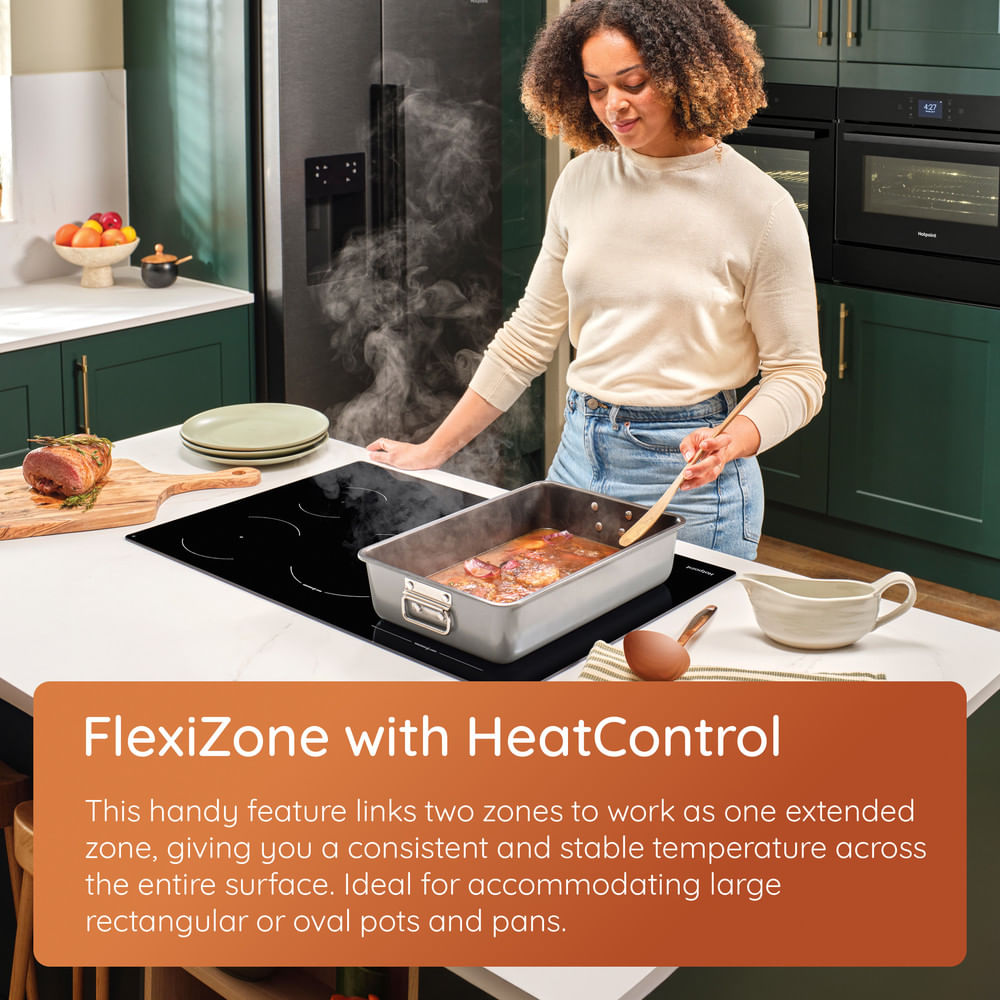 Hotpoint HTX8017DCF2 80cm 5 Zone HeatControl Induction Hob with CleanProtect