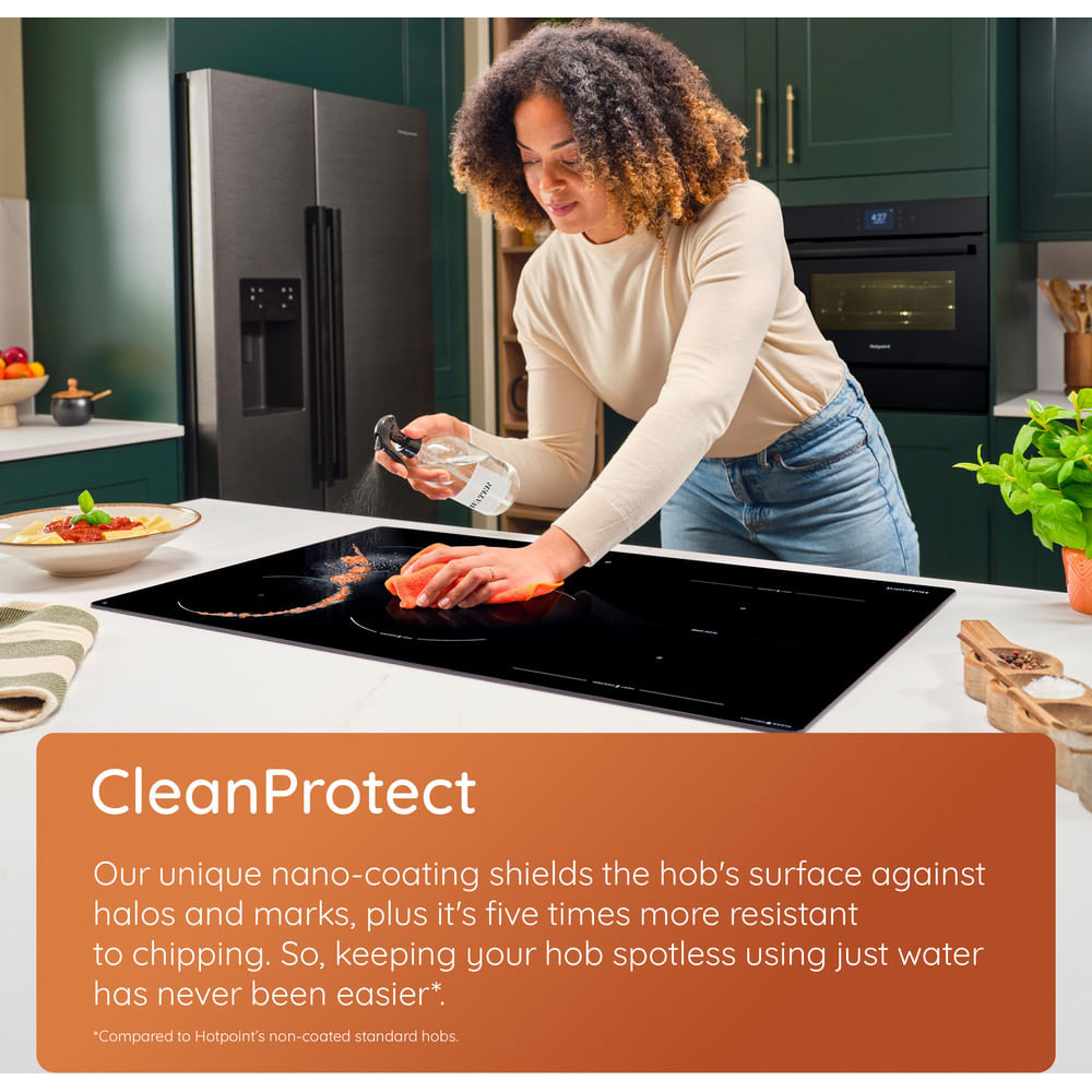 Hotpoint HTX8017DCF2 80cm 5 Zone HeatControl Induction Hob with CleanProtect